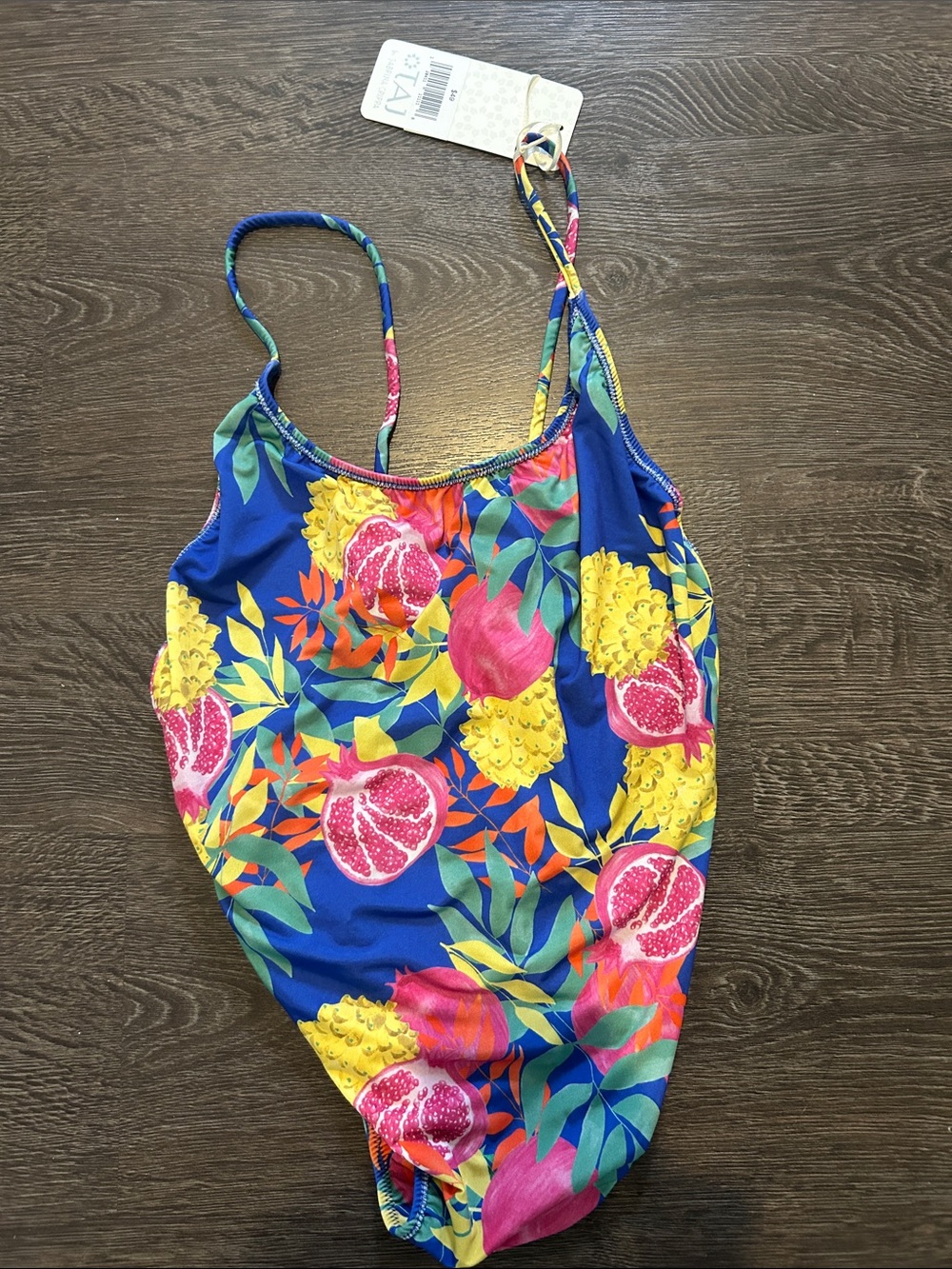 Taj by Sabrina Crippa Floral One-Piece Swimsuit with Pink & Yellow Fruit Print